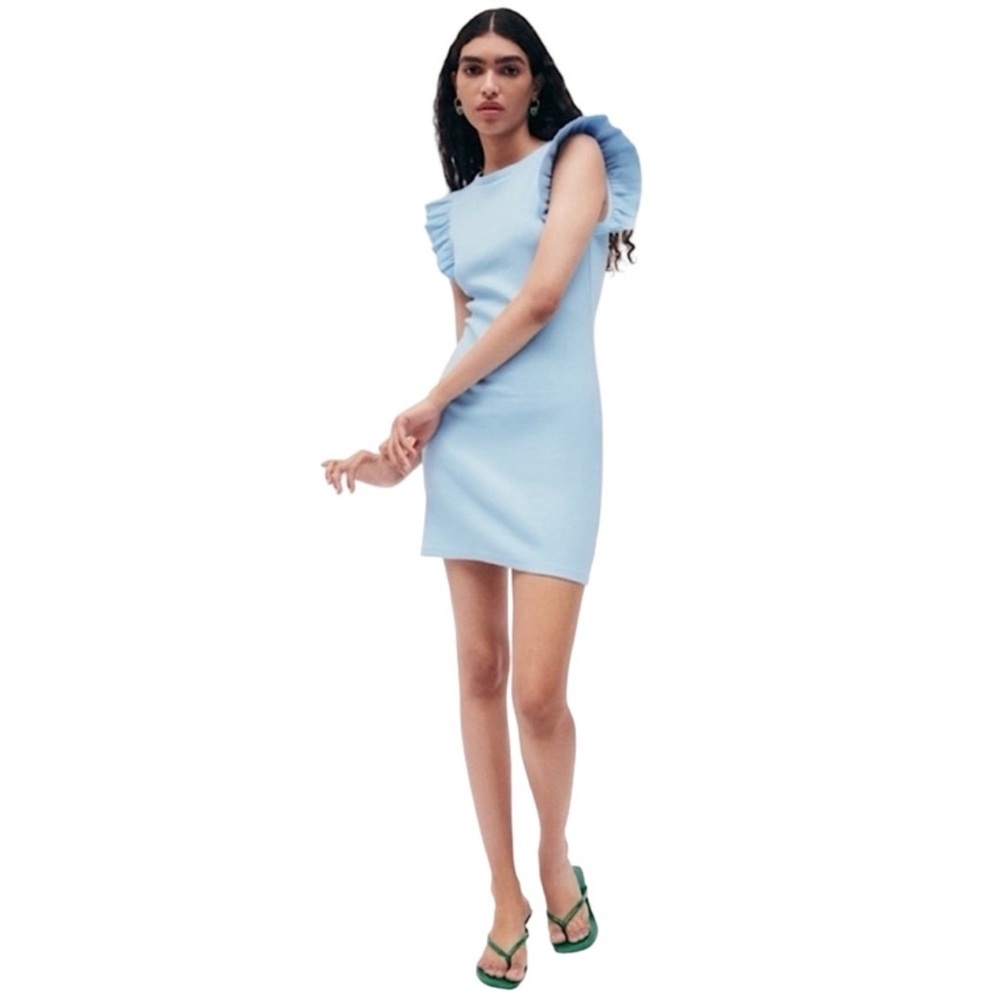Zara Cocktail Mini Dress Ruffles Sleeveless